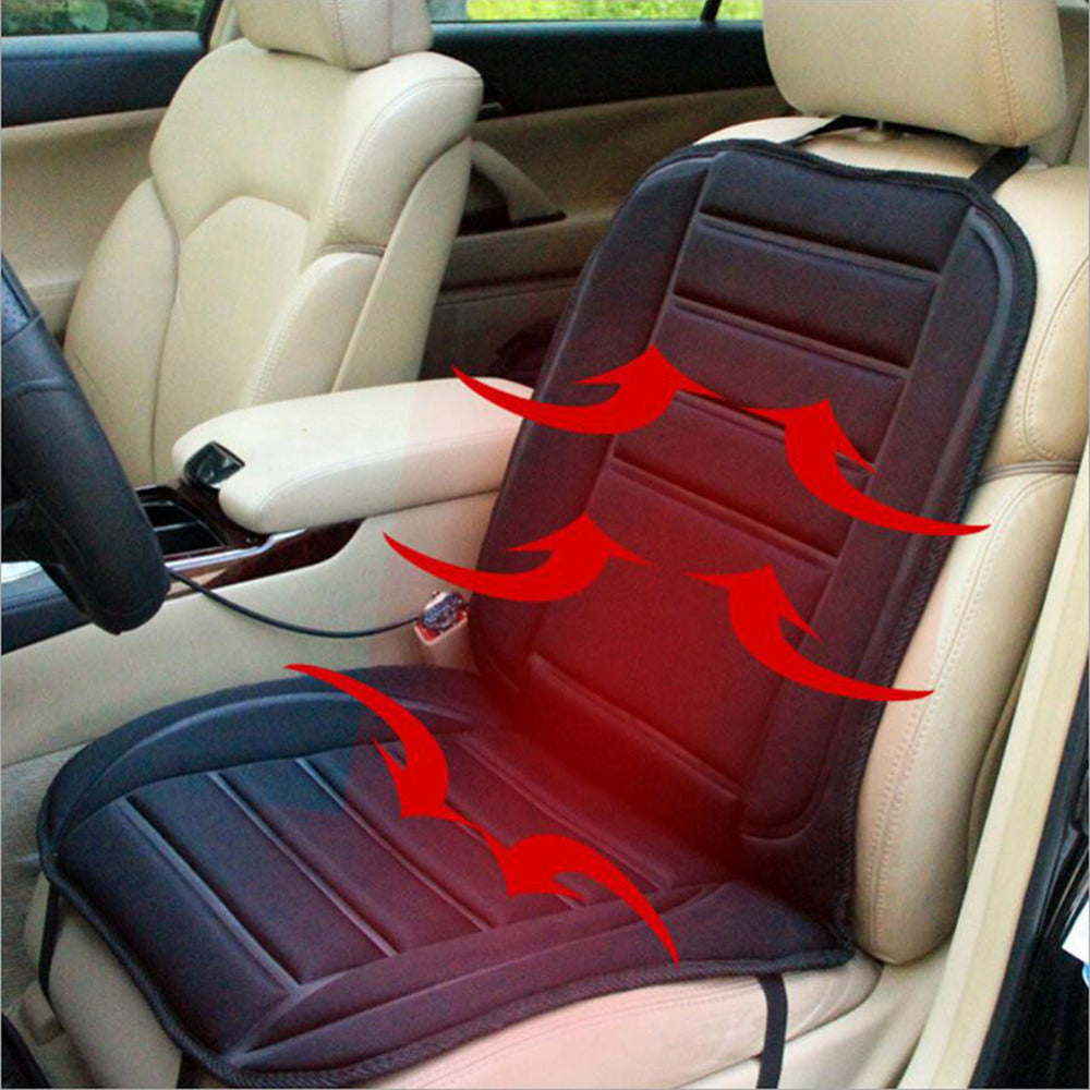 Car Heated Seat Cushion Cover DC12V Heating Heater Warmer PadSeat Cushion Cover Heating Carbon Fiber Warm for Winter Black Color