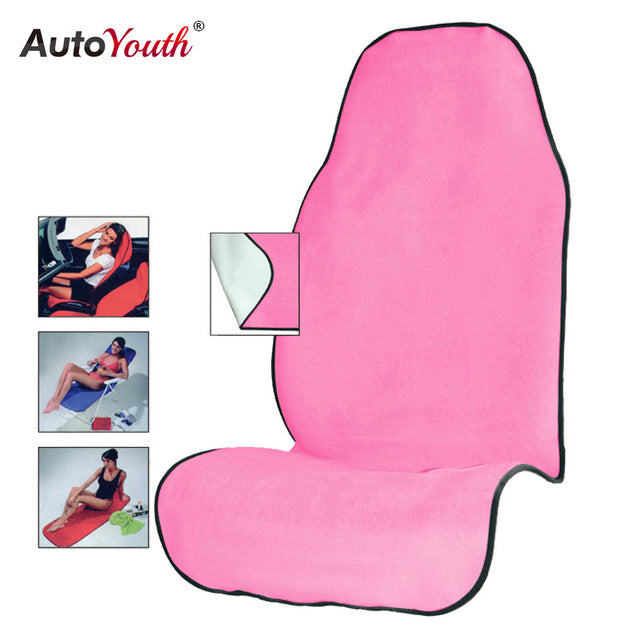 AUTOYOUTH Towel Car Seat Cover for Athletes Fitness Gym Running Beach Swimming Outdoor Water Sports Machine Washable - Black