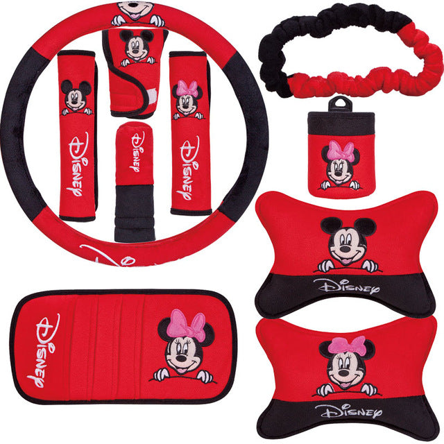 10pcs / set Cartoon Mickey Hello Kitty Car Seat Cover Plush