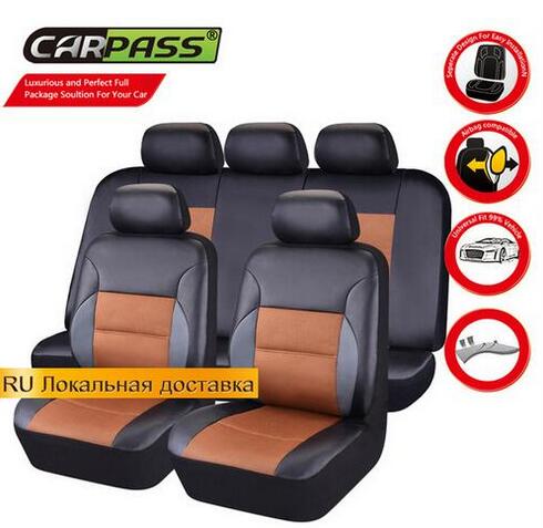 Car-pass PVC Leather Automotive Universal Car Seat Covers Fit Most Cars seat cover accessories For Kia Audi Ford Focus 2 Lada